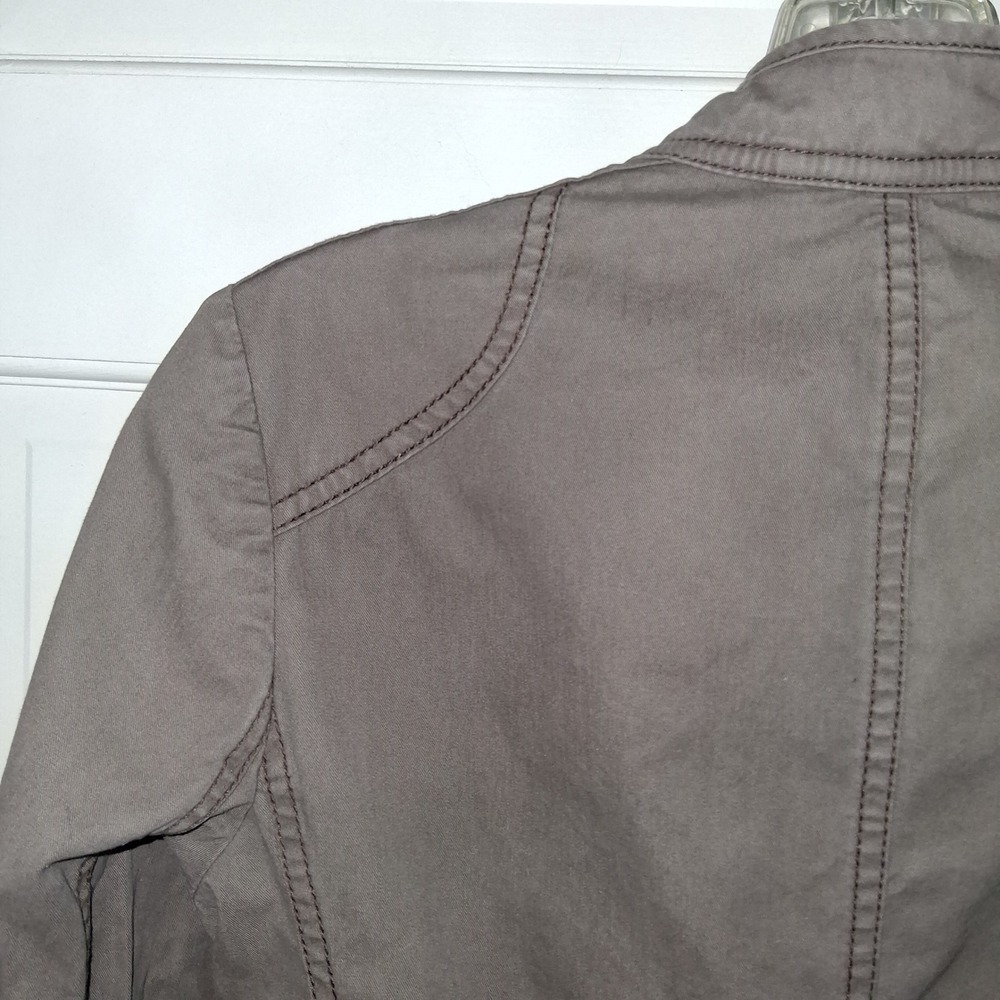 Ann Taylor LOFT Utility Field Jacket Olive Taupe Cotton Military Coat Womens 4P - Picture 15 of 16